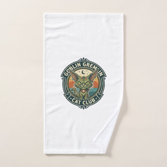 Goblin Gremlin Cat Cute Kitty Design - Goblin Grem Hand Towel (Hand Towel)