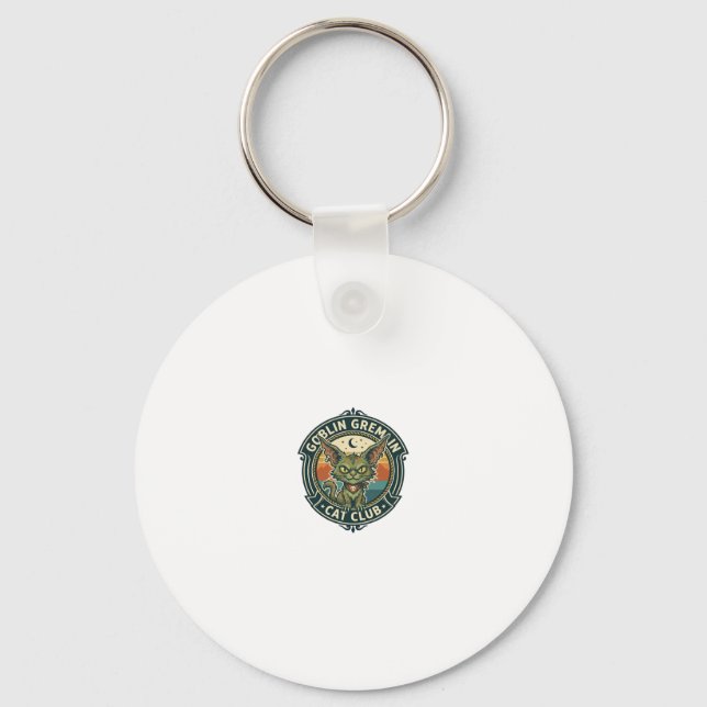 Goblin Gremlin Cat Cute Kitty Design - Goblin Grem Key Ring (Front)