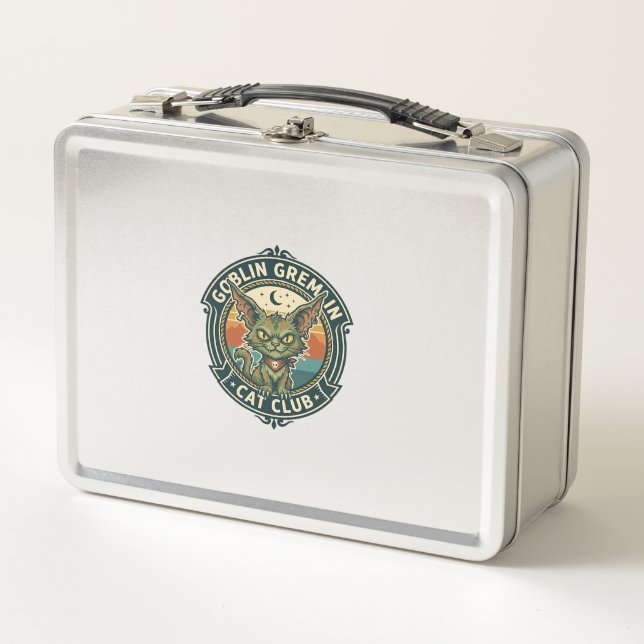 Goblin Gremlin Cat Cute Kitty Design - Goblin Grem Metal Lunch Box (Front)
