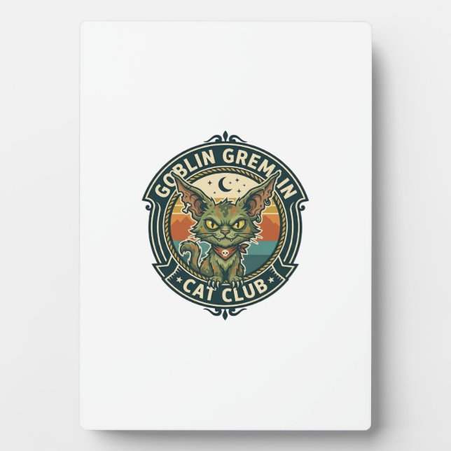 Goblin Gremlin Cat Cute Kitty Design - Goblin Grem Plaque (Front)