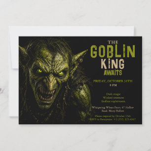 Goblin Halloween Party - Dark Fantasy Halloween Invitation