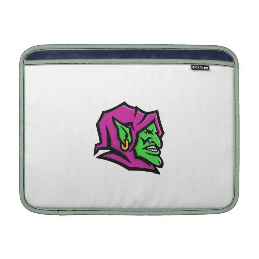 Image of Goblin Head Mascot Macbook Sleeve