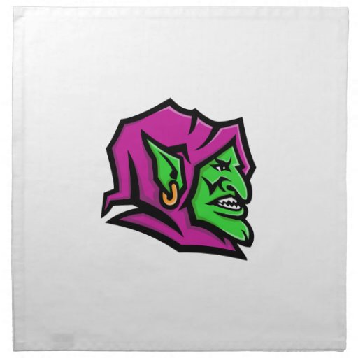 Image of Goblin Head Mascot Napkin