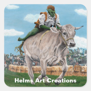 Goblin Rider Ox Racer Fantasy Art Stickers