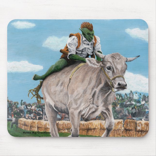 Goblin Rider Ox Racing Fantasy Art Mousepad (Front)