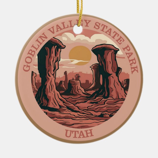 Goblin Valley State Park, Utah  Ceramic Tree Decoration (Front)