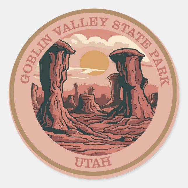 Goblin Valley State Park, Utah  Classic Round Sticker (Front)