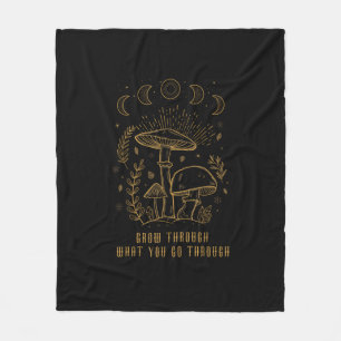 Goblincore Aesthetic Academia Cottagecore Mushroom Fleece Blanket