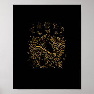 Goblincore Aesthetic Academia Cottagecore Mushroom Poster