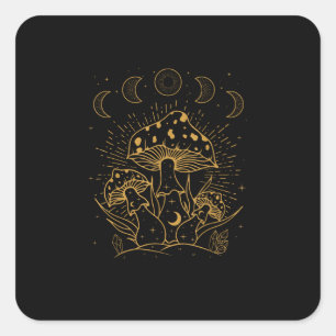 Goblincore Aesthetic Academia Cottagecore Mushroom Square Sticker