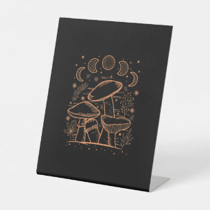 Goblincore Aesthetic Mushroom Fungi Academia Pedestal Sign