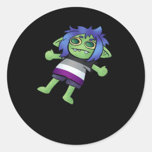 Goblincore Asexual Pride Goblin Classic Classic Round Sticker