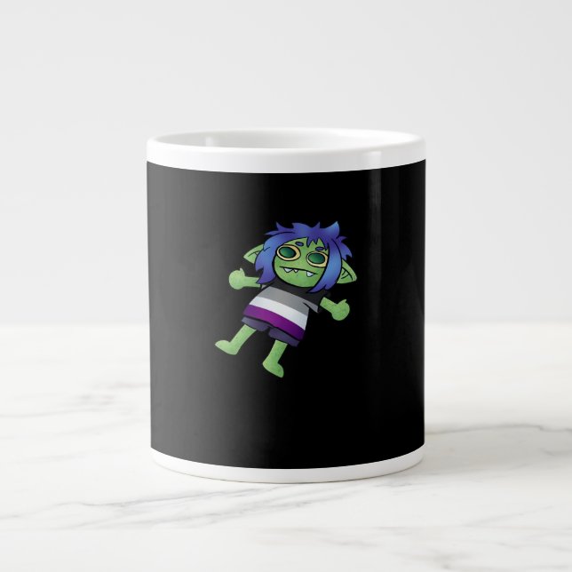 Goblincore Asexual Pride Goblin Classic Large Coffee Mug (Front)