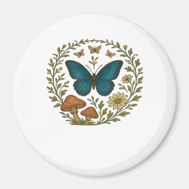 Goblincore Butterfly Fairycore Botanical Apparel C Magnet (Front)