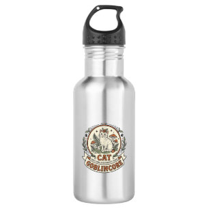 Goblincore Cat Goblincore Cat Vintage Vector Art S 532 Ml Water Bottle
