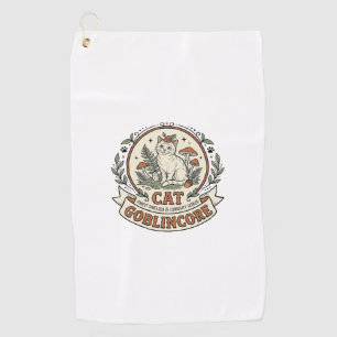 Goblincore Cat Goblincore Cat Vintage Vector Art S Golf Towel