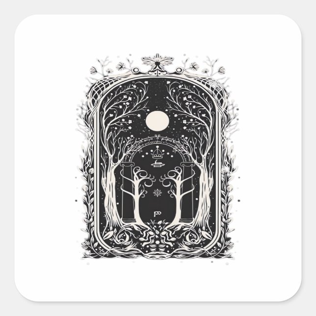 Goblincore Fantasy Gate To  Classic Square Sticker (Front)