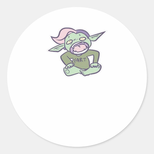 Goblincore Fart Goblin Classic Round Sticker (Front)