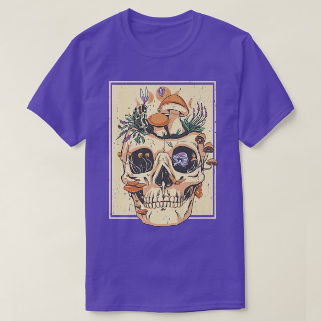 Goblincore Flowers Skeleton Natur  T-Shirt (Design Front)