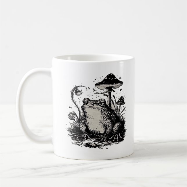 Goblincore Frog Minimal Classic Design Coffee Mug (Left)