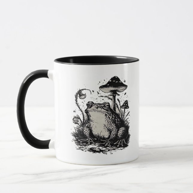 Goblincore Frog Minimal Classic Design Mug (Left)