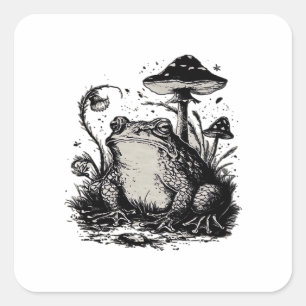 Goblincore Frog Minimal Classic Design Square Sticker