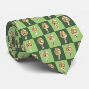 Goblincore Mushroom Green Chequered Goblincore Tie