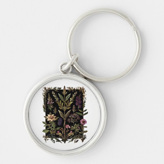 Goblincore Victorian Witch Herbs Classic Key Ring (Front)