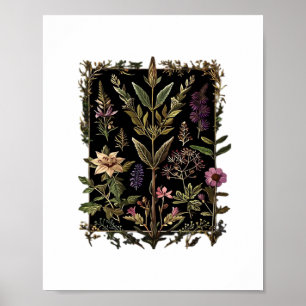 Goblincore Victorian Witch Herbs Classic Poster