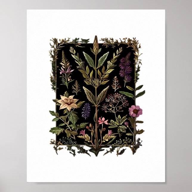 Goblincore Victorian Witch Herbs Classic Poster (Front)