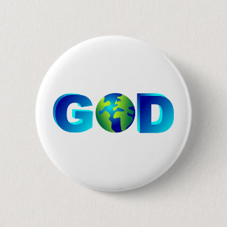 God 6 Cm Round Badge