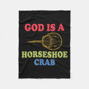 God A Horses Crab Ocean Humour Fleece Blanket