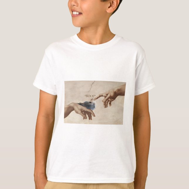 God and Bird - Jester the Lovebird BOOP T-Shirt (Front)