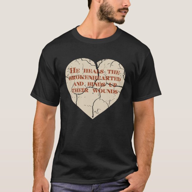 God and Christian Psalm 1473 Healing Heart Jesus C T-Shirt (Front)