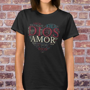 God And Faith Heart Women's Christian Spanish T-Shirt