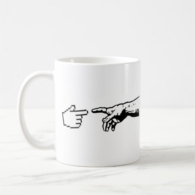 God and The Machine Hands Coffee Mug (Left)