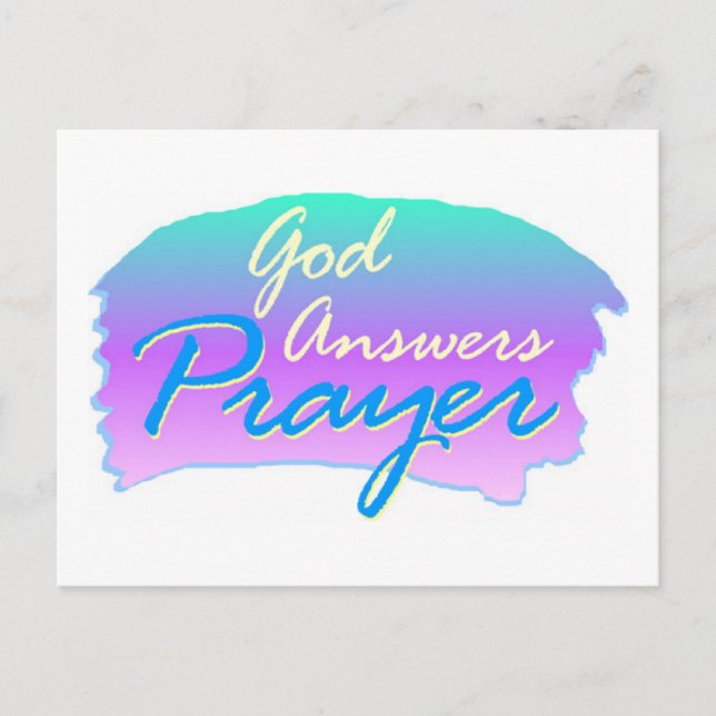 God answers prayer christian design postcard (Front)