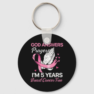 God Answers Prayers Breast Cancer Survivor Christi Key Ring
