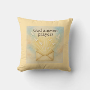 God Answers Prayers – Inspirational Christian Artw Cushion