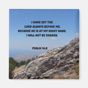 God At My Right Hand Psalm 16:8 Bible Verse Magnet
