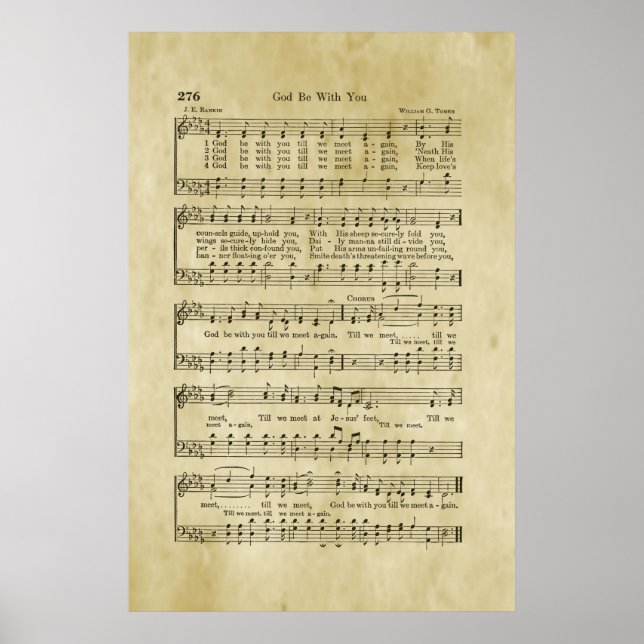 God Be With You Gospel Sheet Music Poster (Front)