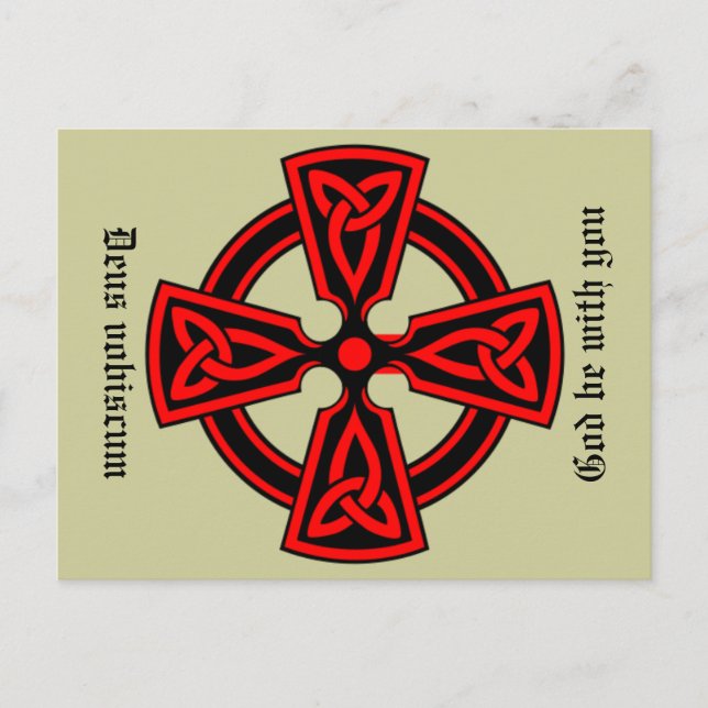 God Be With You Latin Celtic Cross Postcard (Front)