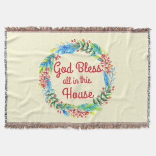 God Bless All in This House Throw Blanket