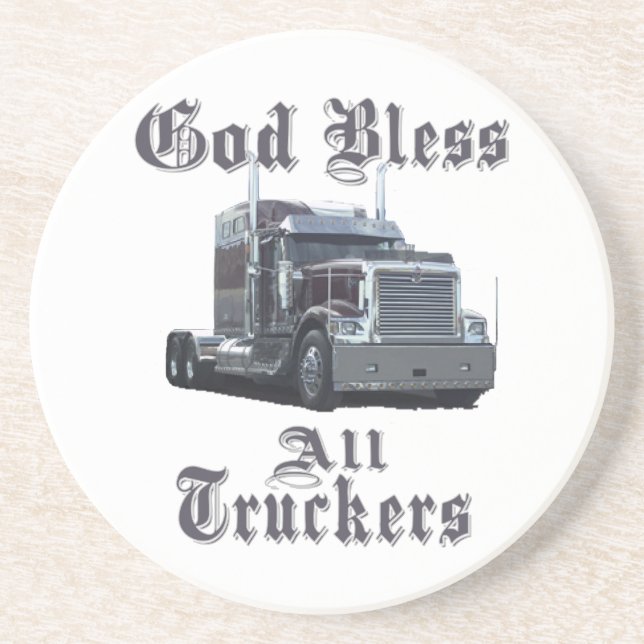God Bless All Truckers Coaster (Front)