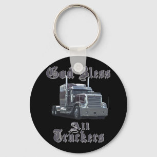 God Bless All Truckers Key Ring