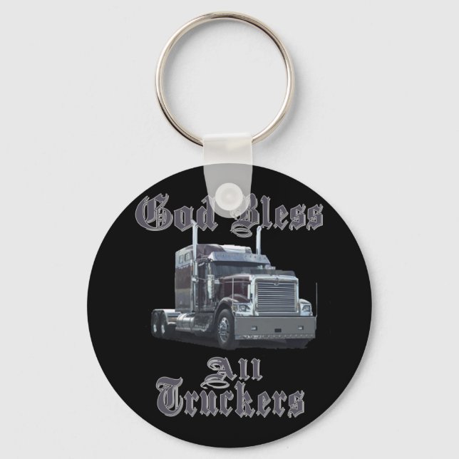 God Bless All Truckers Key Ring (Front)