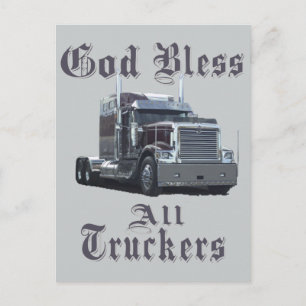 God  Bless All Truckers Postcard