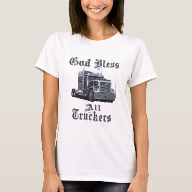 God Bless All Truckers T-Shirt (Front)