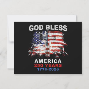 God Bless America 250 Years 1776-2026 Christian Cr Holiday Card