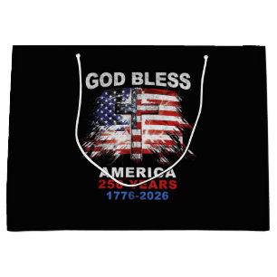God Bless America 250 Years 1776-2026 Christian Cr Large Gift Bag